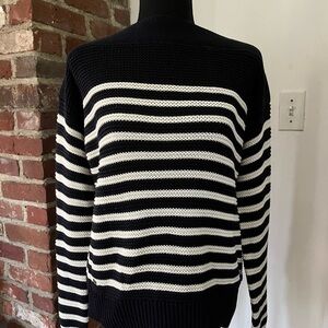 Ralph Lauren cotton stripes sweater, blue and white size medium with tags